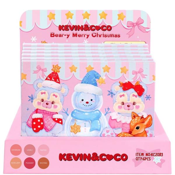 KEVIN AND COCO BEARY MERRY CHRISTMAS BLUSH PALETTE (6 UNITS)
