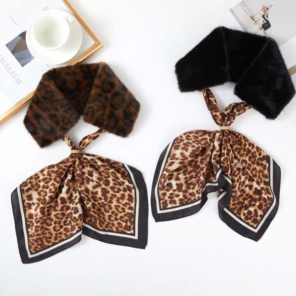 FAUX FUR COLLAR SCARF WITH SCARF RING