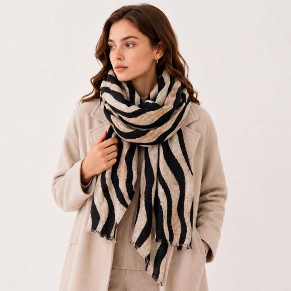 ZEBRA PRINT LONG SCARF