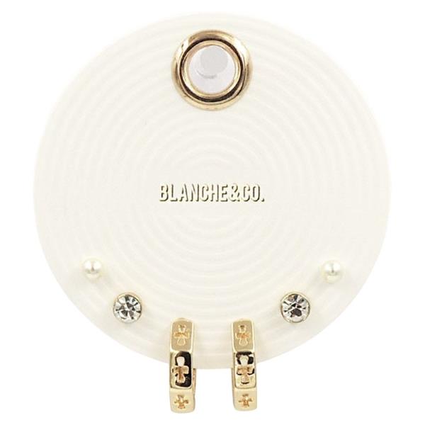 3PRS TEXTURE HOOP CZ PEARL EARRING