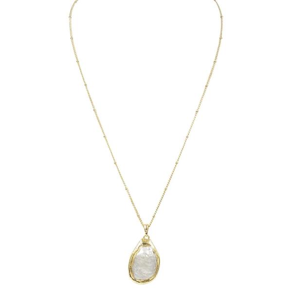 18K Brass Baroque Pearl Teardrop Pendant