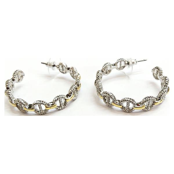 Twist Metal Link Hoop Earring