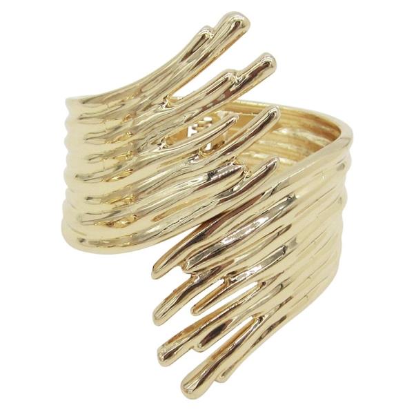 Metal Multi Row Bypass Cuff Bracelet