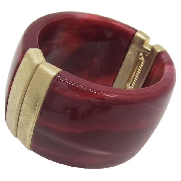 Metal Bar Detail Wide Hinged Bracelet