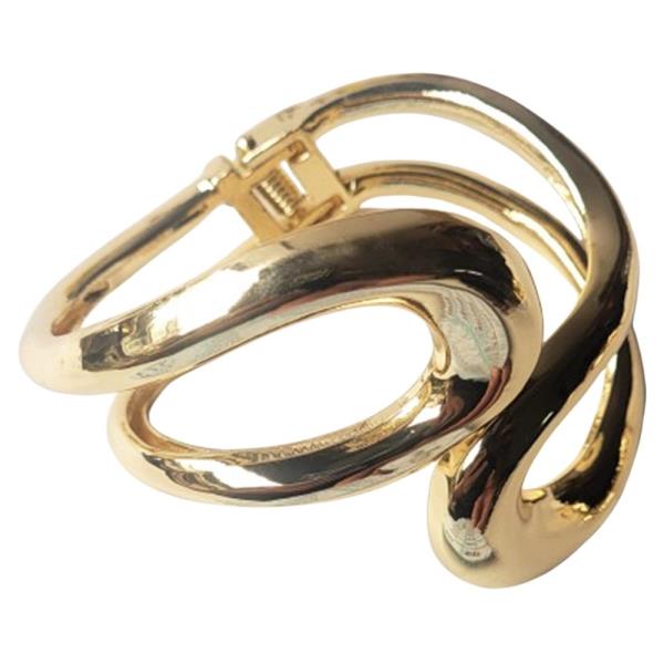 Metal Organic Loop Hinged Cuff Bracelet