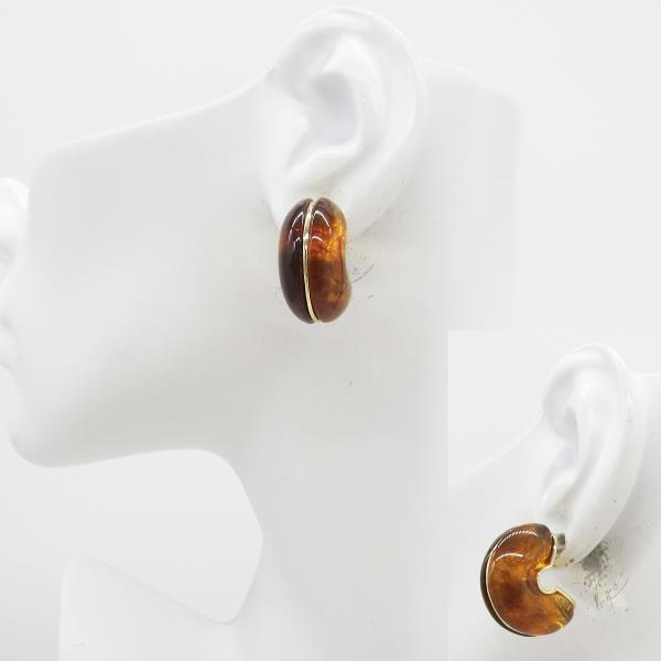 METAL CENTER STRIPE PUFFY HOOP EARRING