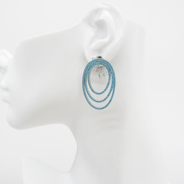 BEADED TRIPLE OPEN OVAL STUD EARRING
