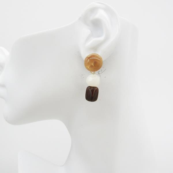 GRADUATED GEOMETRIC BEAD DROP EARRING