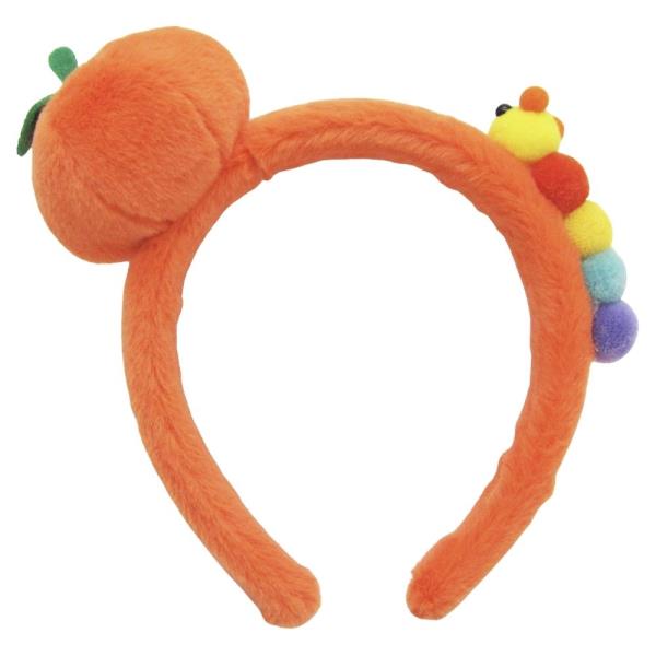 HALLOWEEN PLUSH PUMPKIN POM POM CATERPILLAR HEADBAND