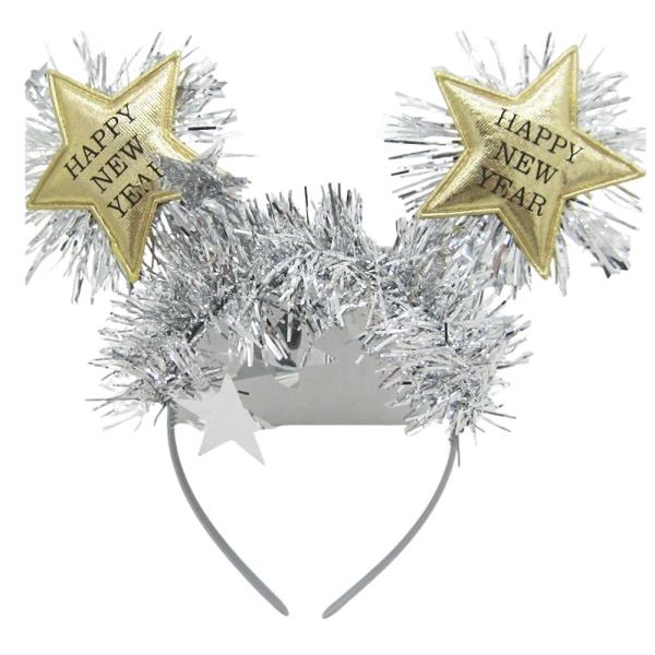 HAPPY NEW YEAR LETTER STAR TINSEL HEADBAND