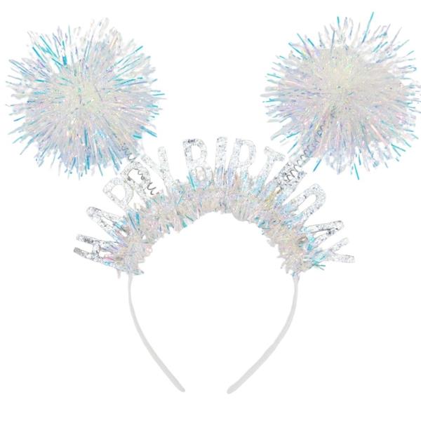 HAPPY BIRTHDAY LETTER TINSEL POM POM HEADBAND