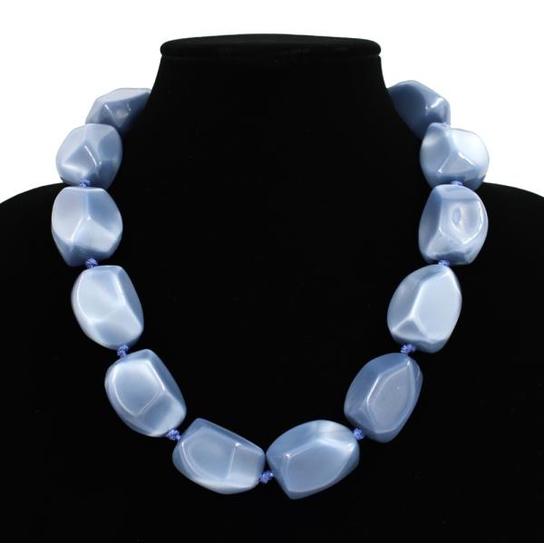 MARBLED ORGANIC BEAD NECKLACE EARRING SET