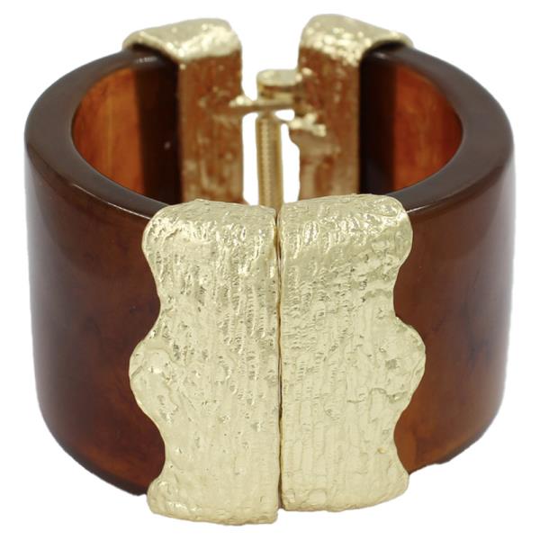 Metal Accent Wide Hinged Bracelet