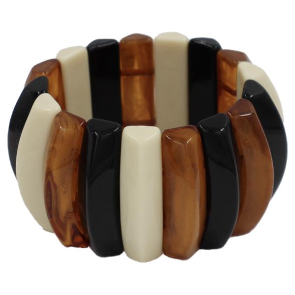 Polished Curved Panel Stretch Bracelet