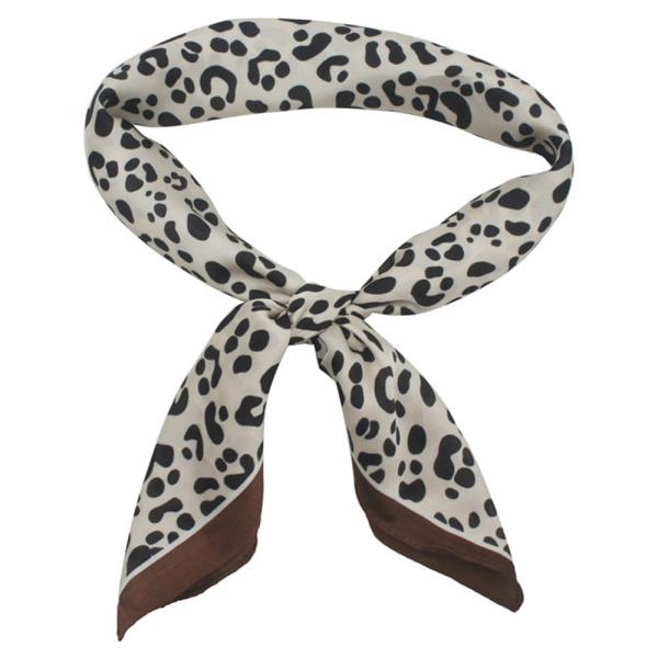 BORDERED LEOPARD PRINT SCARF