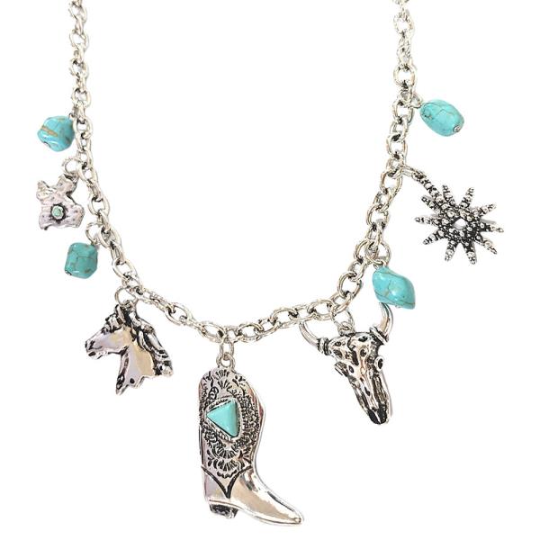 WESTERN BOOT CHARM NECKLACE