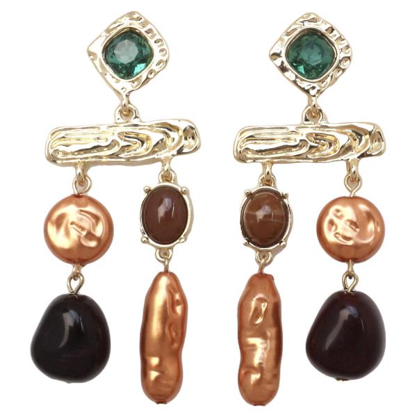 MULTI STONE DROP EARRING