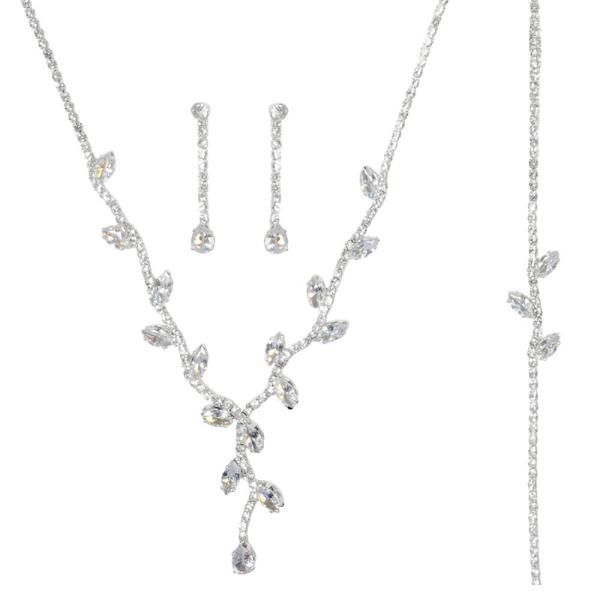CZ RHINESTONE MARQUISE VINE 3PC SET