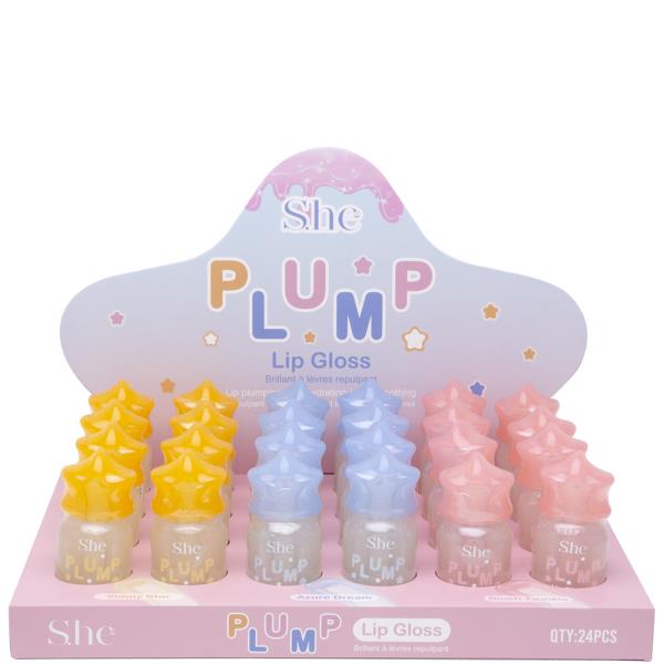 SHE MAKEUP PLUMP LIP GLOSS (24 UNITS)