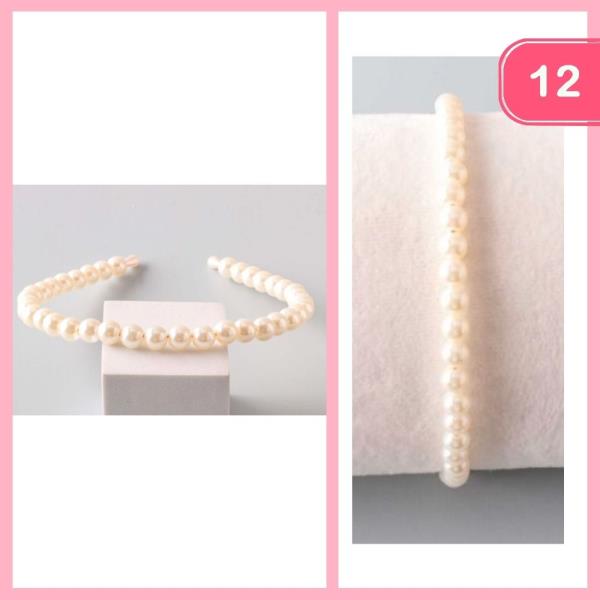 Pearl Beaded Headband (12 Units)