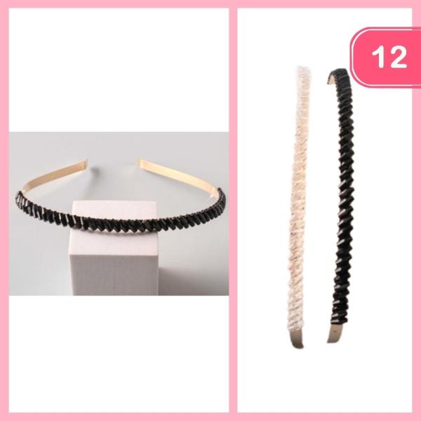 Crystal Bead Wrapped Metal Headband (12 Units)