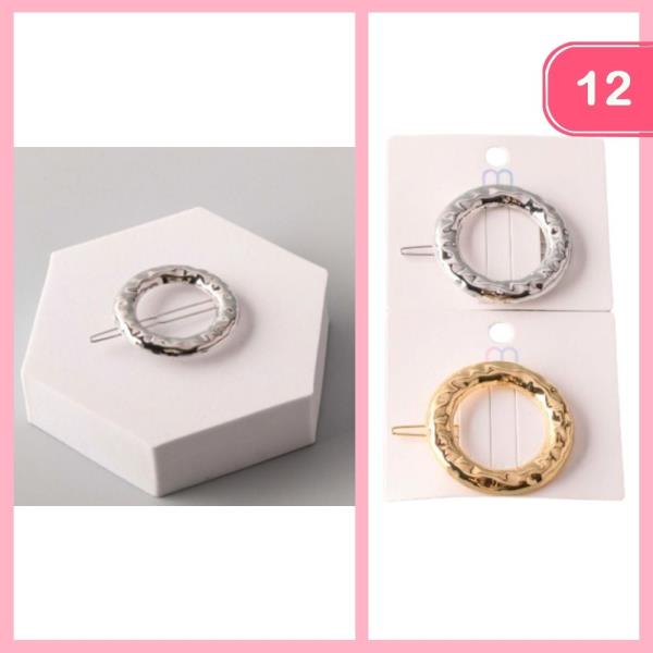 Hammered Ring Hair Clip (12 Units)
