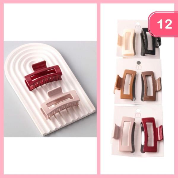 RECTANGLE DUO CLAW CLIPS (12 UNITS)