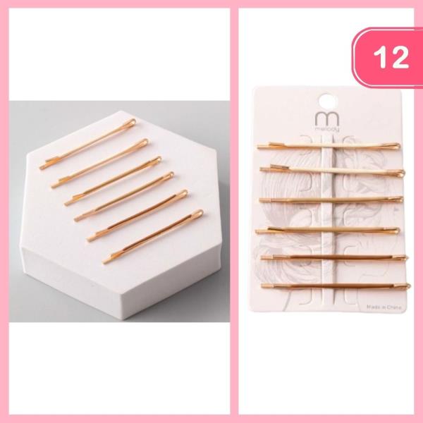 Enamel Thin Bobby Pin Set (12 Units)