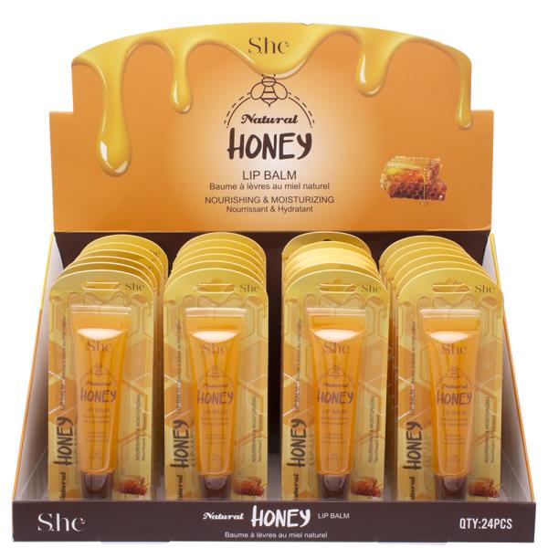 SHE MAKEUP NATURAL HONEY LIP BALM (24 UNITS)