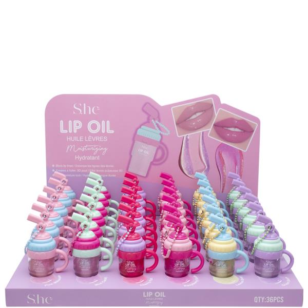 SHE MAKEUP MOISTURIZING LIP OIL (36 UNITS)