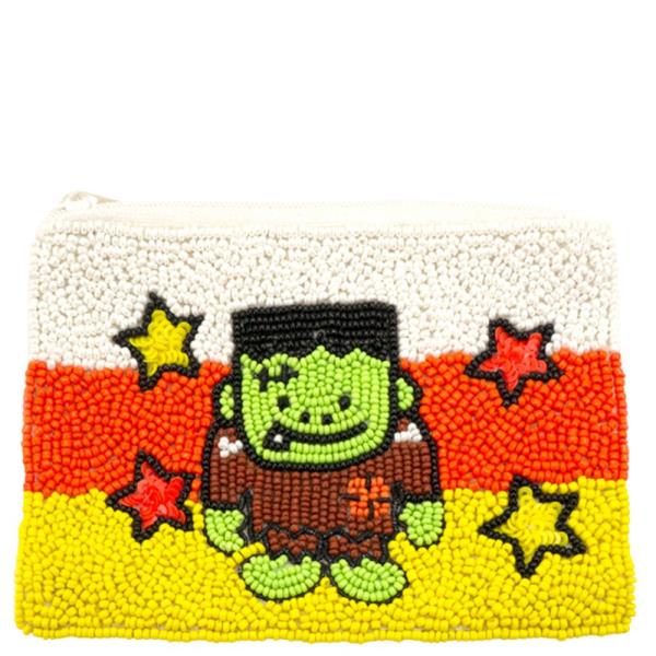 SEED BEAD HALLOWEEN FRANKENSTEIN STAR COIN PURSE BAG