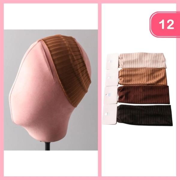Wide Ribbed Head Wrap (12 Units)