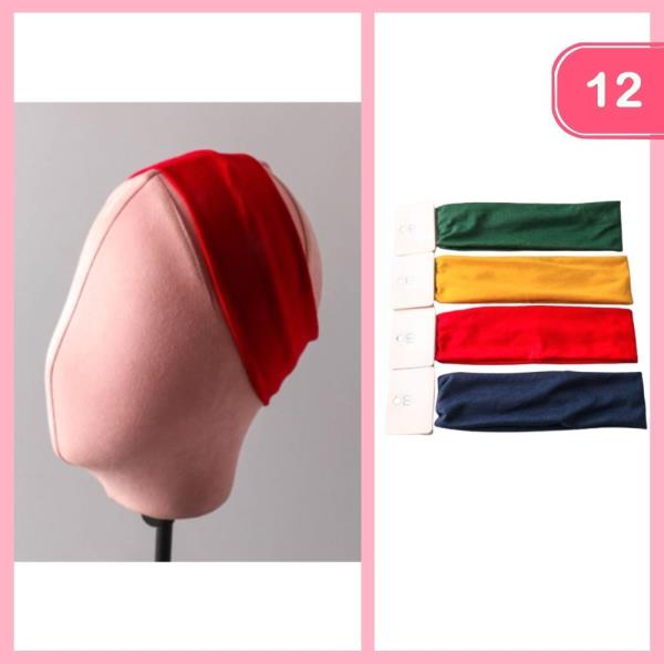 Solid Wide Headwrap (12 Units)