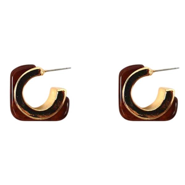 METAL W RESIN EARRING