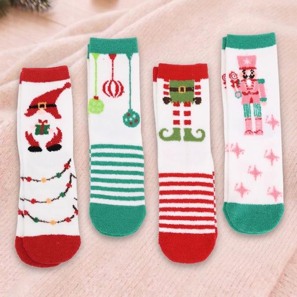 MULTI CHRISTMAS FUZZY CREW SOCKS (12 UNITS)