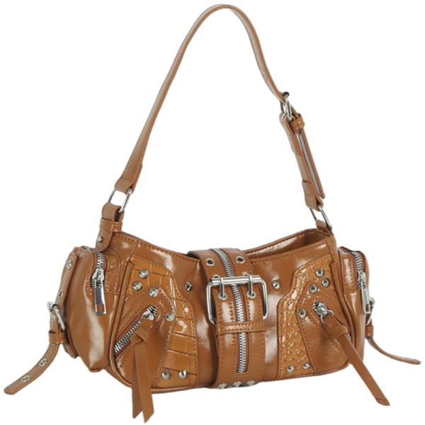 Studded Buckle Shoulder Bag