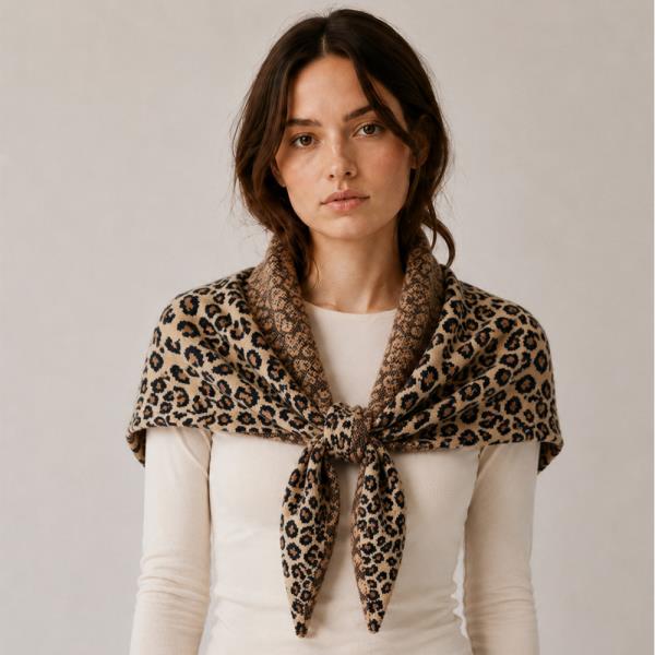 LEOPARD TRIANGLE SCARF