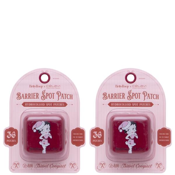 CELAVI X BETTY BOOP BARRIER HYDROCOLLOID SPOT 36 PATCHES W TRAVEL COMPACT (2 UNITS)