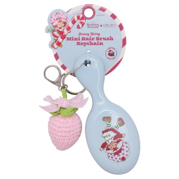 CELAVI X STRAWBERRY SHORTCAKE SNOWY BERRY MINI HAIR BRUSH KEYCHAIN