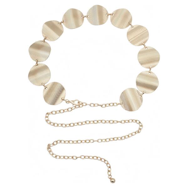 PLUS RIPPLED RIB CIRCLE DISC CHAIN BELT