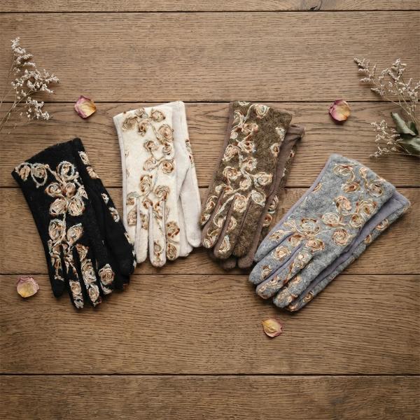 BOUCL CHECK TOUCHSCREEN GLOVES WITH SIDE BUTTONS