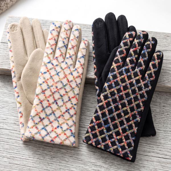 MULTI-COLOR WEAVE TEXTURED TOUCHSCREEN GLOVES