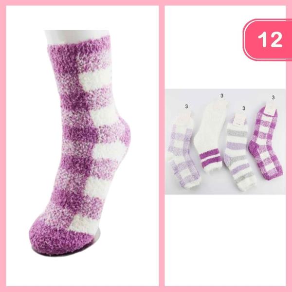 Fuzzy Warm Socks (12 Units)