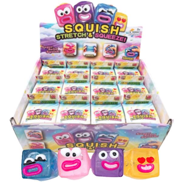 CUBE FACE SQUISHY SQUEEZE TOY (12 UNITS)