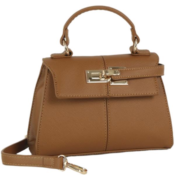 TEXTURED HANDLE SATCHEL BAG