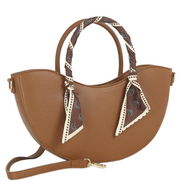 CRESCENT CURVE WRAPPED SATCHEL BAG