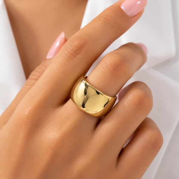 METAL WIDE DOMED OPEN BAND RING