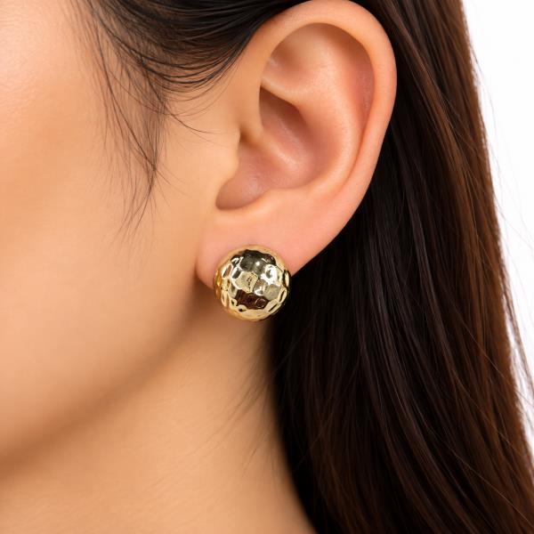 SODAJO HAMMERED METAL BALL STUD EARRING