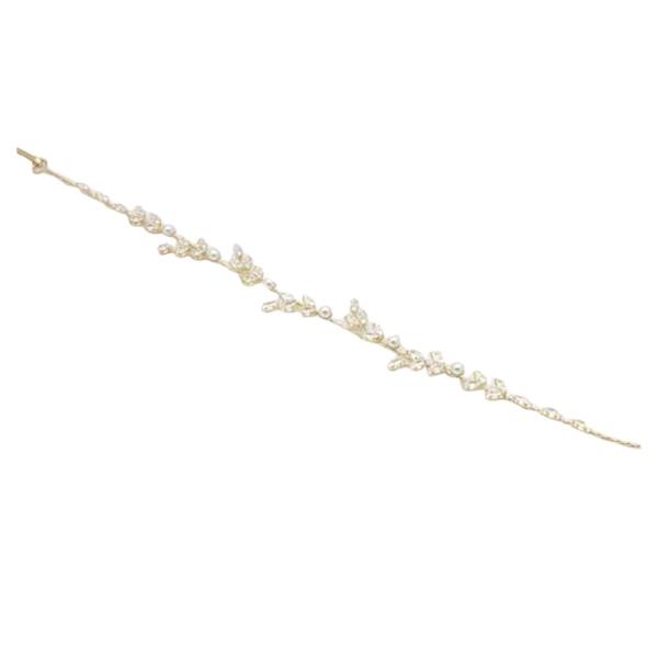 CZ PEARL LEAF VINE RIBBON TIE HEADBAND