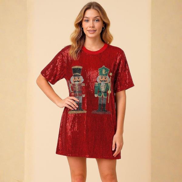 CHRISTMAS SEQUIN JERSEY NUTCRACKER